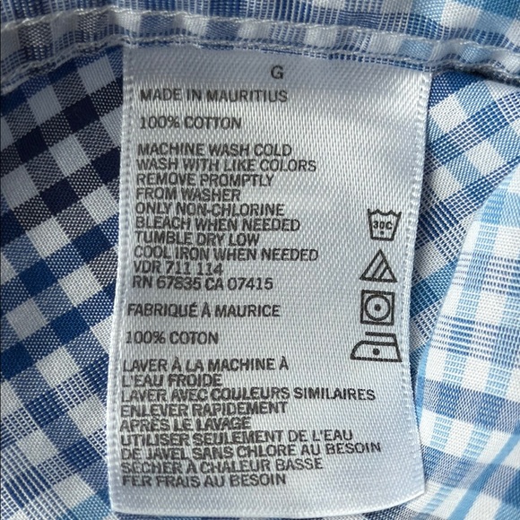 Nautica Men's Short Sleeve Blue Checkered Shirt, Size Large - Picture 4 of 5